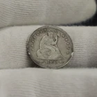 1853 US Seated Liberty Quarter 25c Arr & Rays VG (Cleaned, Retoned)