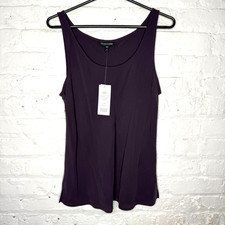 Eileen Fisher Silk Georgette Crepe Women's Purple Tank Top Size Medium NWT