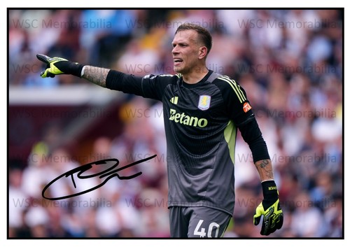 11996. Marco Bizot Signed Pictures (A4 Prints) Aston Villa Brest AZ Genk etc.