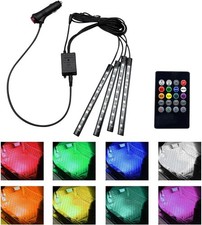Interior LED Strip Light, 4 in1 12V Under Dash Ambient Lighting Kit, Colorful