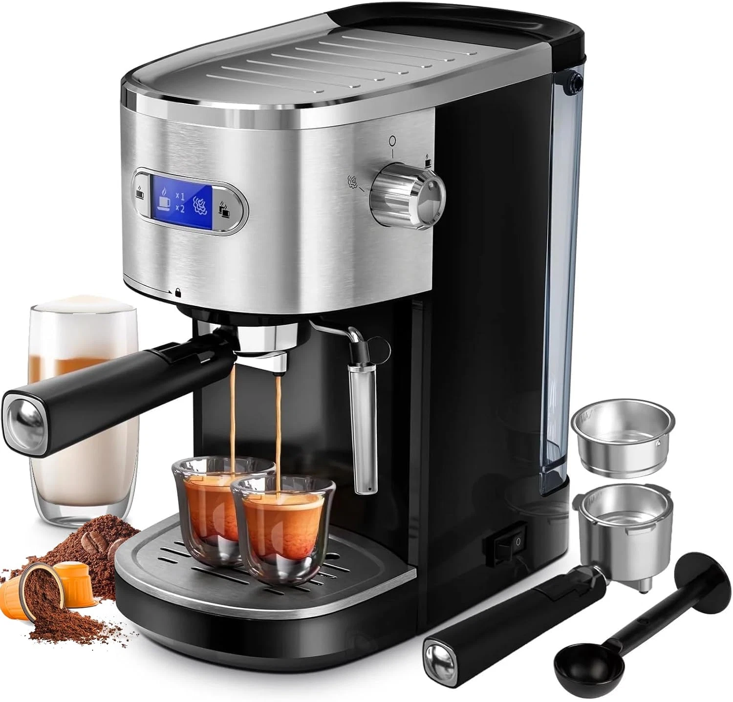 20 Bar Espresso Machine with Milk Frother & 45 OZ Water Tank