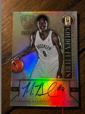 MARSHON BROOKS 2012-13 PANINI GOLD STANDARD GOLDEN FUTURES ROOKIE AUTO RC NETS