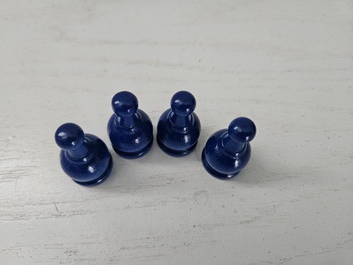Vintage 1964 Parcheesi Gold Seal Edition Replacement Parts BLUE Wood Pieces 4 - Picture 2 of 3