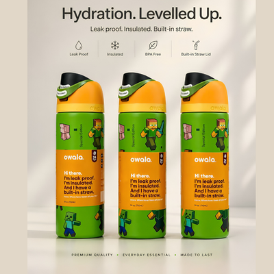 Owala FreeSip Insulated Water Bottle Minecraft Special Edition