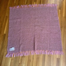 Vtg Donegal Designs Pink Mohair Wool Lap Throw Blanket Shawl EUC V