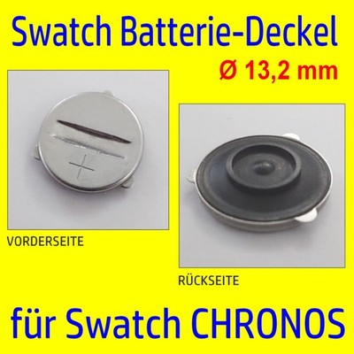   Original SWATCH Batteriedeckel CHRONO, Ø 13,2mm, Battery Cover, mit Dichtung