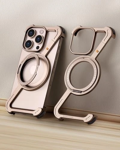 Minimalist Phone Case Compatible for iPhone 16 Pro Max 6.9" Desert Titanium - Picture 4 of 7