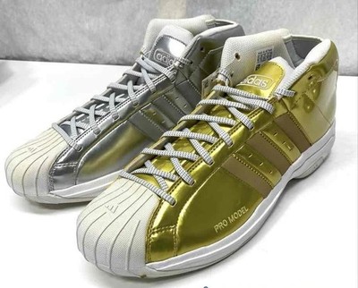 New without Box adidas  Pro Model 2G Gold & Silver Metallic  FW9488 US Men's 14