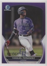 2023 Bowman Chrome Prospects Purple Refractor 8/250 Yanquiel Fernandez 0u74
