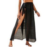 Damen Sarong Pareo Strandkleid Chiffon Wickelrock Sommer Bikini Cover Up