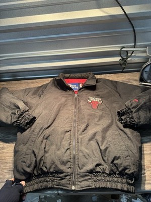 Vintage Chicago Bulls Pro Player NBA Black Zip Insulated Jacket L Windbreaker