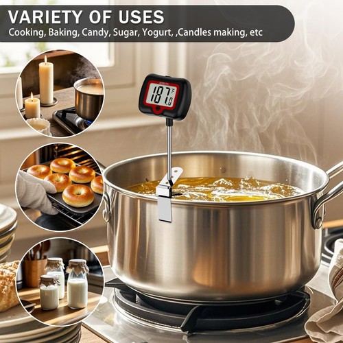 8" Long Probe Candy Thermometer with Pot Clip Rotating Display High Accuracy ... - 第 7/7 張圖片
