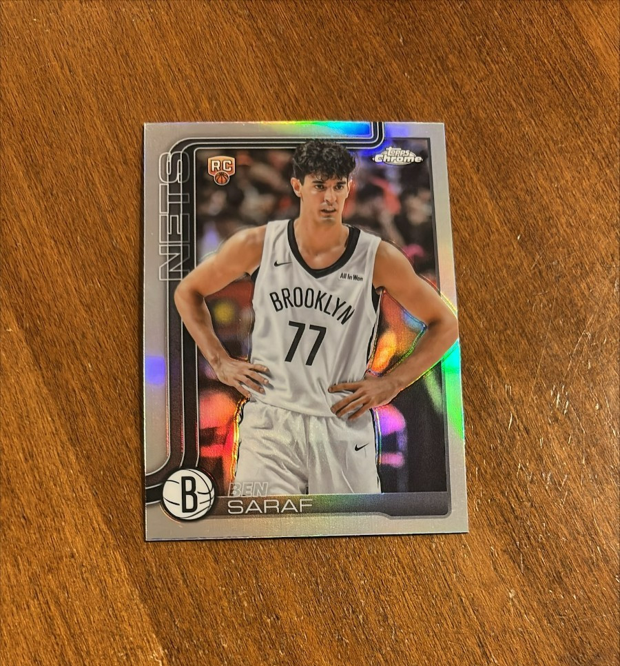 Ben Saraf 2025-26 Topps Chrome Refractor Rookie #276 Brooklyn Nets RC