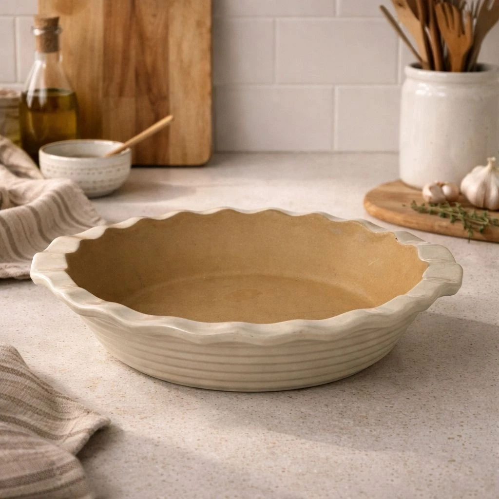 Pampered Chef Family Heritage New Traditions Stoneware Pie Dish 10" Baking Pan