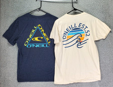O'Neill Surf Essential T-Shirt 2-Pack Mens M Gray Cream Graphic Casual Chill