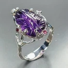 Jewellery 12 ct+ Natural Amethyst Ring 925 Sterling Silver Size 8.5 /R474189