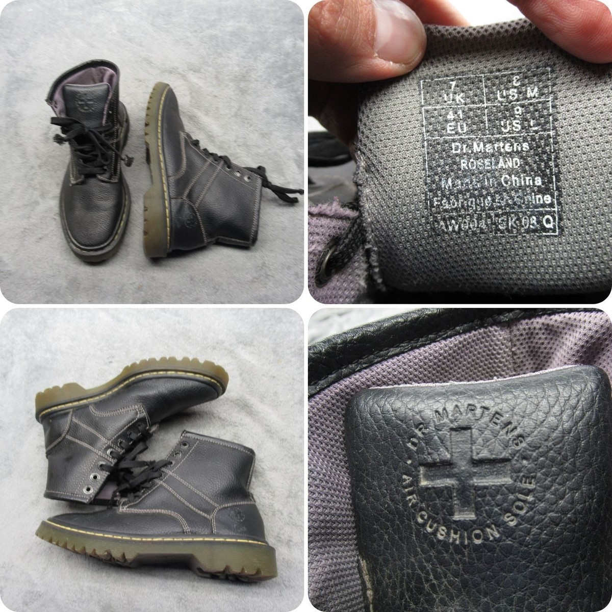 Dr Martens Boots Unisex M8 W9 Black Roseland Leather Air  display picture 1