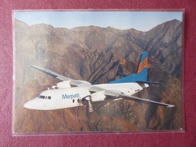 AK LUFTFAHRT SKYLINER CARD 114 MERPATI FOKKER F27 MK500 PK-MFJ