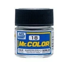 GNZ-C18 Mr Hobby C18 Semi-Gloss RLM70 Black Green - Lacquer - 10ml