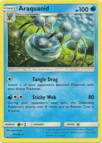 Pokemon - Araquanid 49/236 - Non Holo Rare - Unified Minds - NM/M
