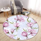 3D Purple Flower N15213 Game Rug Mat Round Elegant Photo Carpet Mat Romy