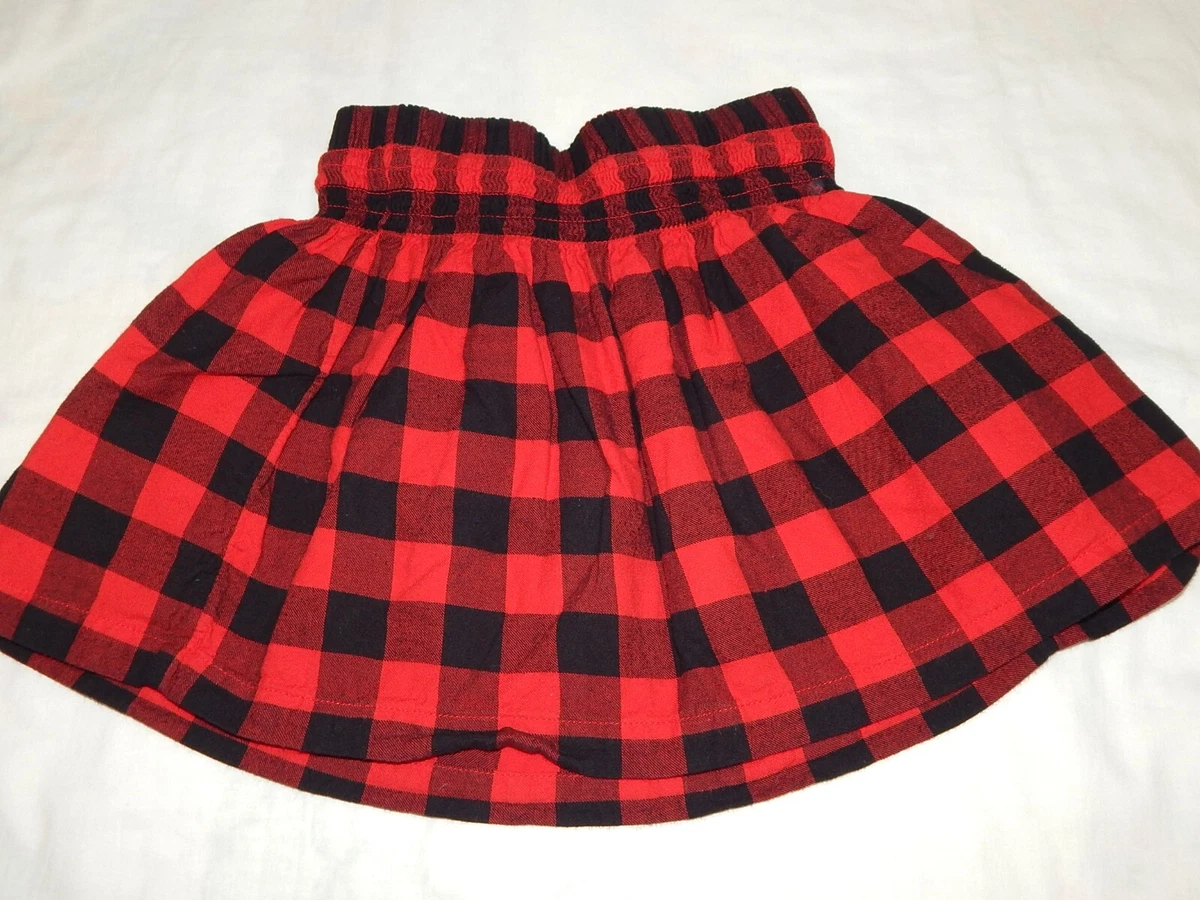 Gap Girls Small 5 6 Buffalo Check Lined Plaid Red Black Skirt eBay