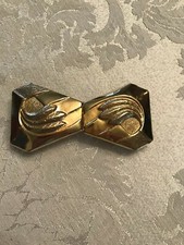 Vintage Heavy Gold Tone Metal Interlocking Swirl Design Belt Buckle