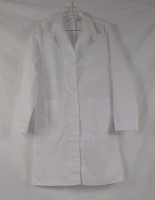 Meta 4 Button 36" Lab Coat 1964-011-8 Size 8 White 768I