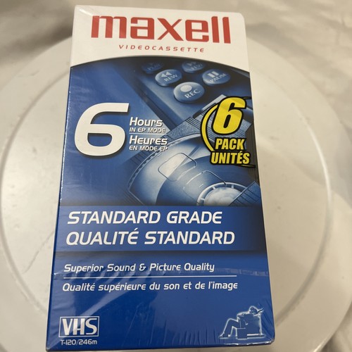 6 Maxell VHS T-120 6hrs Standard Grade & 3 Sony T-120 Premium VHS-SEALED - Picture 2 of 10