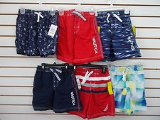 Boys Nautica 32 Red Swim Trunks Sizes 4 - 7X