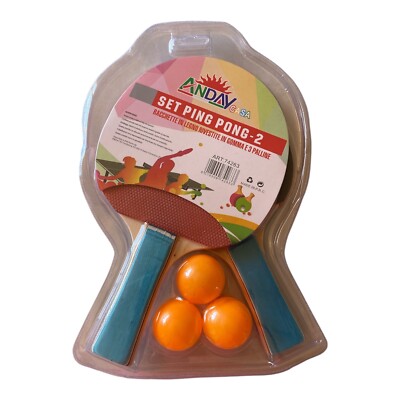 Kit Ping-pong : 2 Raquettes + 3 Balles – Générique – Neuf