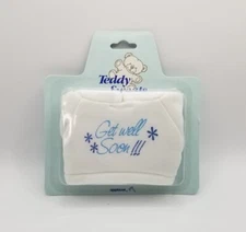 Vtg 1986 Applause Teddy Sweats "Get Well Soon" White Shirt for Small Plush 