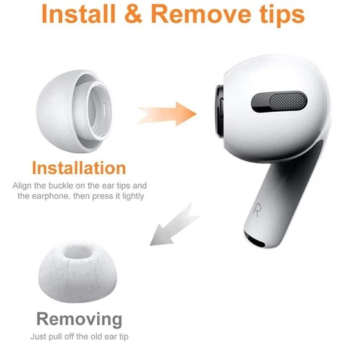 Soft Silicone  Ear Tips Ear Plug Earbuds Airpods Pro 1st / 2nd Generation  Cover - Picture 2 of 12