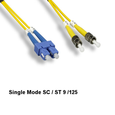 1m/3.28ft SC/ST Duplex 9/125 Single-Mode Fiber Optic Patch Cable OFNR Ethernet