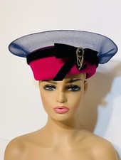 Church Kentucky Derby Wedding Party Wool  Organza Dress Hat