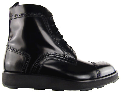 Hermes Laced Notting Hill Tuscan Calf Leather Brogue Ankle Boots EU 42 Shoes