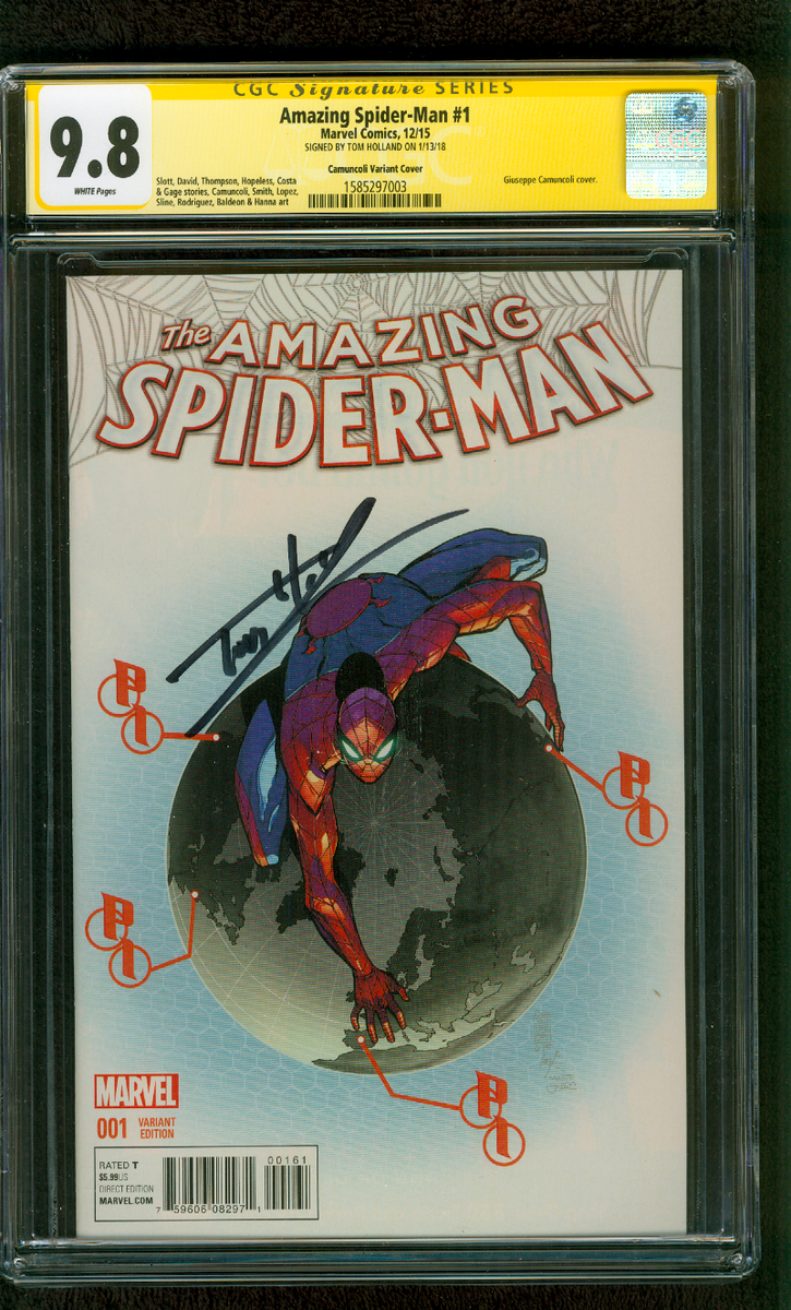 Amazing Spider Man 1 CGC SS 9.8 Tom Holland Variant Cover 12/15 | eBay