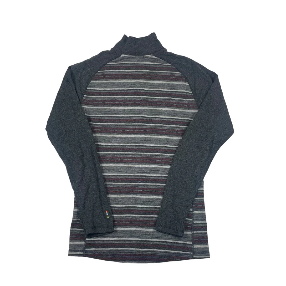 smartwool merino 250 red striped 1/4th zip base-layer