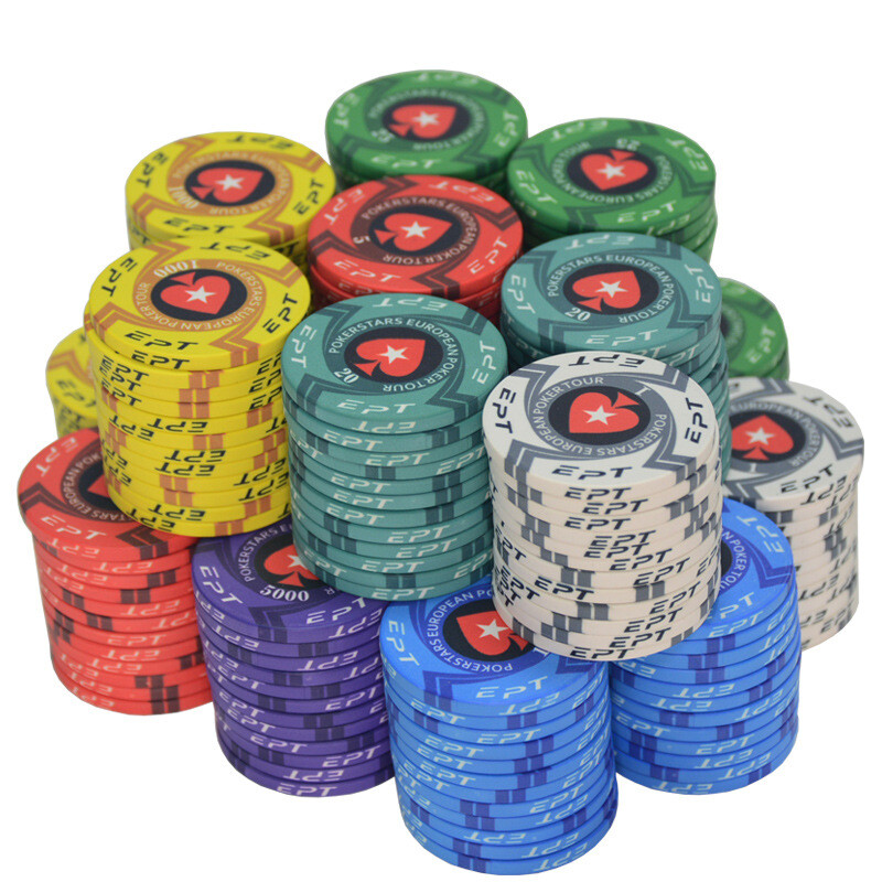 Poker ceramic chips POKERSTARS EPT pieces sample Set | eBay