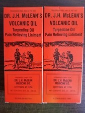 2 PACK DR. J.H. MCLEAN'S VOLCANIC OIL 8 FL OZ EACH TURPENTINE OIL PAIN RELIEVING