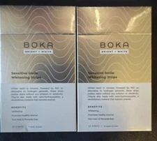 Lot of 2 Boka Sensitive Smile Teeth Whitening Strips Packs 32 Applications Each