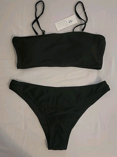 Women's Two Piece Black Bathing Suit Size XL