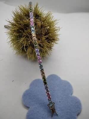 ARMBAND SILBER TENNIS RAINBOW RHODINIERT MM 3 CM 18 CM 20 4 KRALLEN EXPLOIT