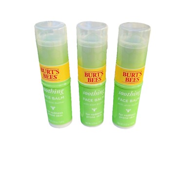 Lot Of 3 Burts Bees Soothing Face Balm Stick For Redness Prone Skin -  0.32oz
