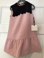 (Q) Girls' Blush Drop Waist Scallop Trim Dress-Victoria Beckham Target XS (4-5)