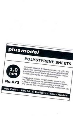 Plus Model - Plastik Platten 1 mm 1mm 110-190mm 2 Stück NEU OVP Tipp for kit 1,0