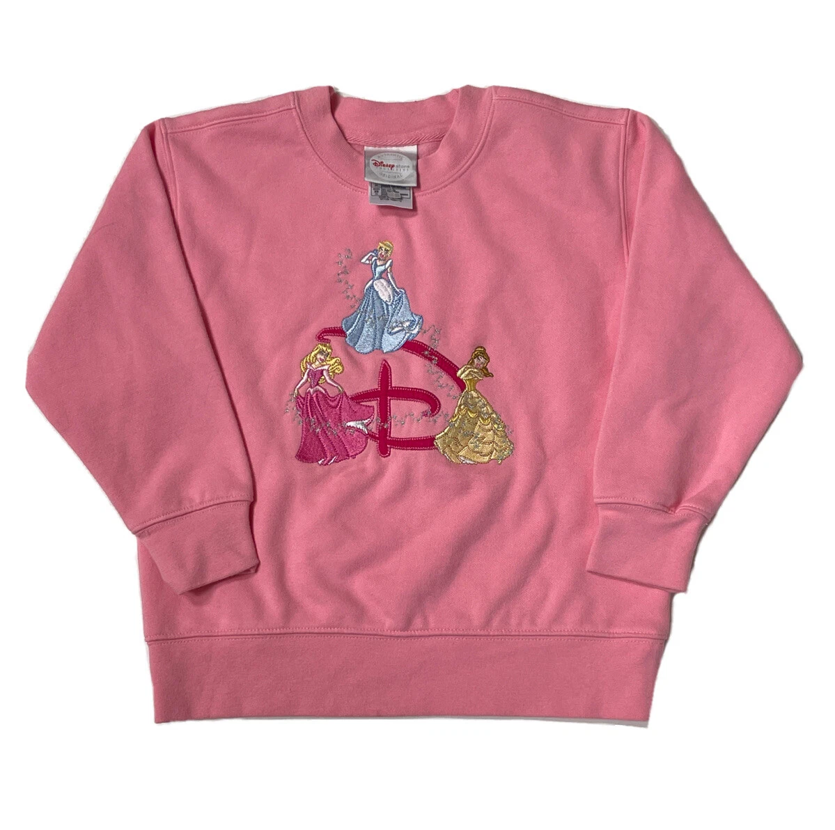 NEW DISNEY Store EXCLUSIVE Pink Embroidered Princess Sweatshirt Size 4