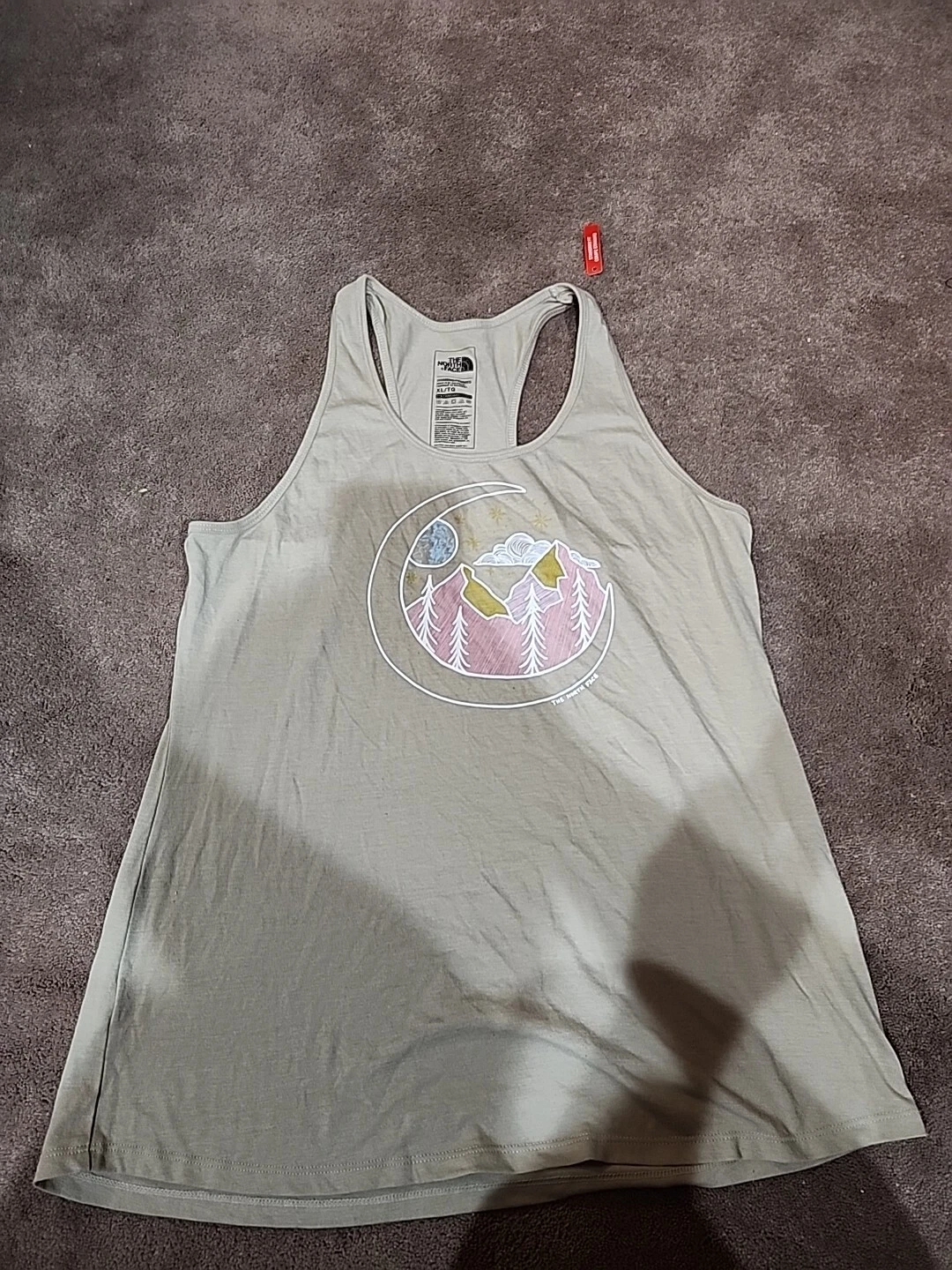 The North Face Tan Racerback Hiking Running Tank Top Shirt Size Xl