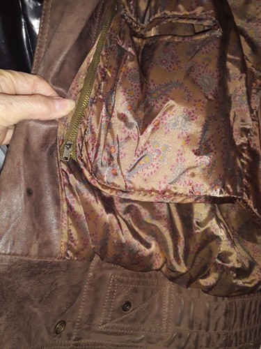 Leather Thinsulate Adventure Bound Jacket Coat Siz M Vintage 80s zip thermal lnr - Picture 21 of 24