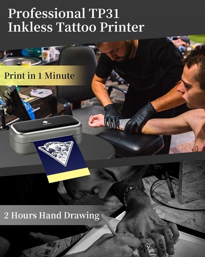 TP31 Wireless Tattoo Template Printer, Thermal Tattoo Machine With Tattoo Paper - Picture 8 of 8